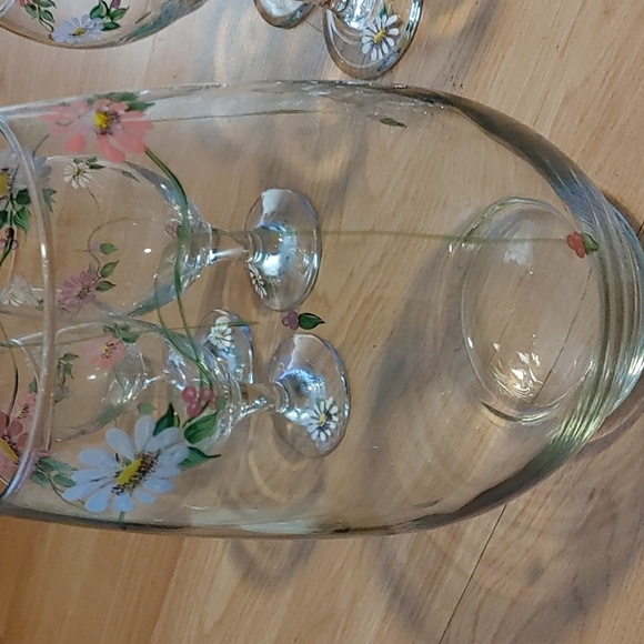 Hand-Painted Floral Glassware Set - Picture 3 of 7
